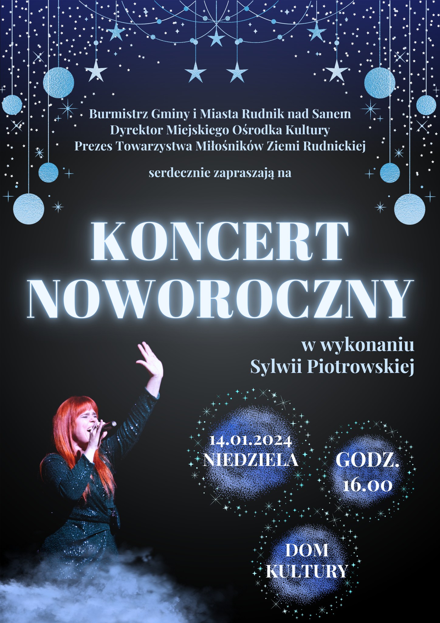 Zaproszenie na koncert 14 stycznia 2024 Rudnik nad Sanem